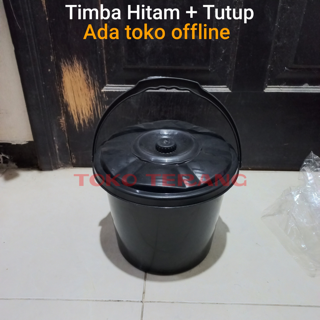 1PCS Timba hitam + tutup timbo hajatan berkatan syukuran ember gagang plastik serbaguna