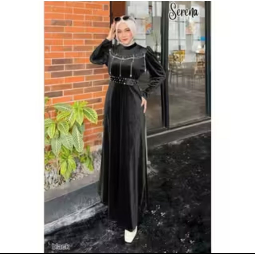 SERENA DRESS GAMIS PESTA BUSANA MUSLIMAH SERAGAMAN LEBARAN NIKAHAN BRIDESMAID WISUDA LAMARAN GAMIS B
