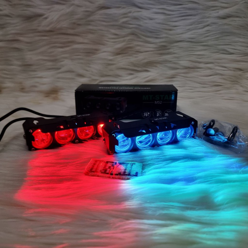 Lampu tembak sorot led sql 4 mata devil m52 mt star premium laser 29 watt real jauh dekat