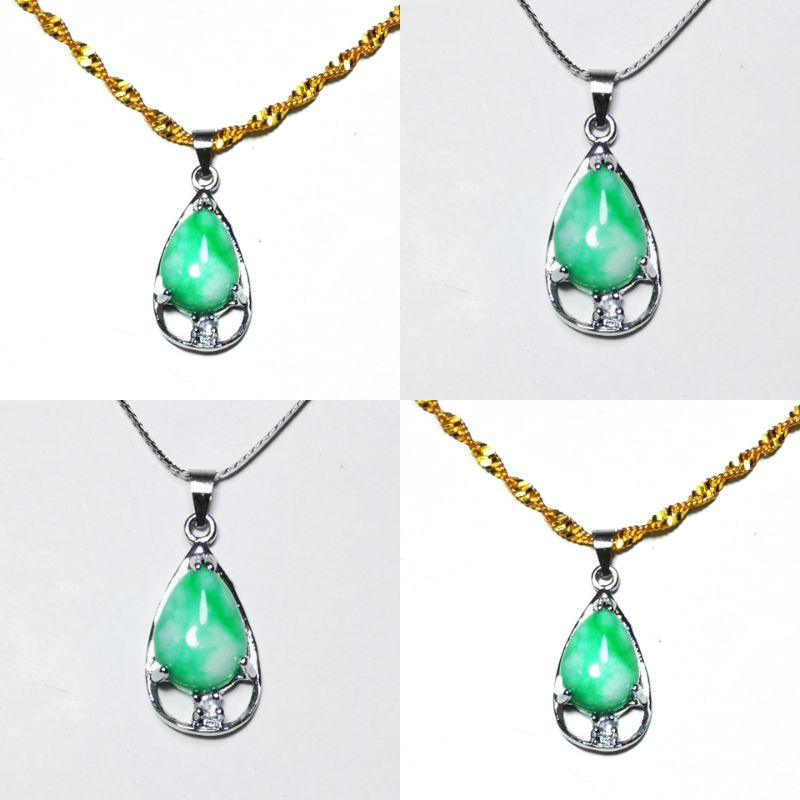 KALUNG LIONTIN BATU GIOK HIJAU BATU PERMATA GIOK | LBN-150