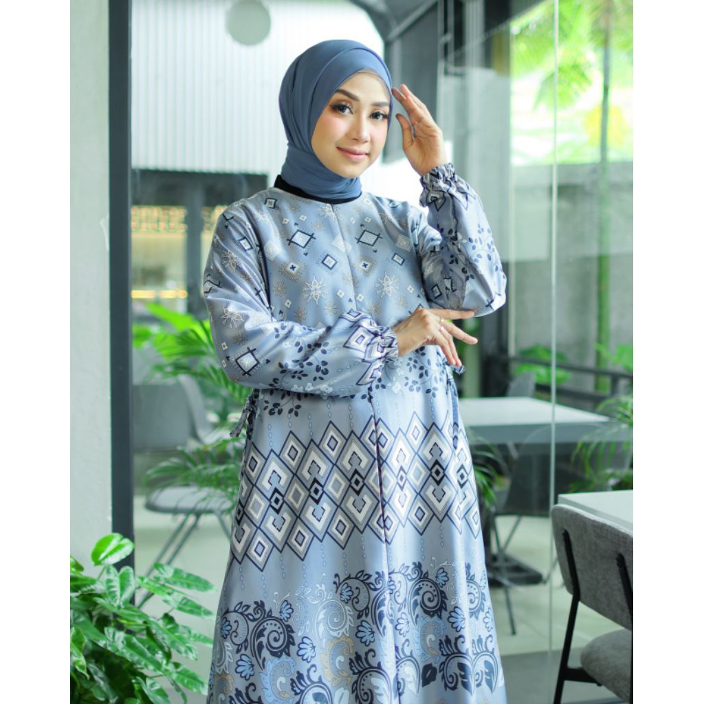 Baju Gamis Model Gisella Motif Busui Terbaru Bahan Silk Premium Ukuran Jumbo Ld 130 Seragam Murah