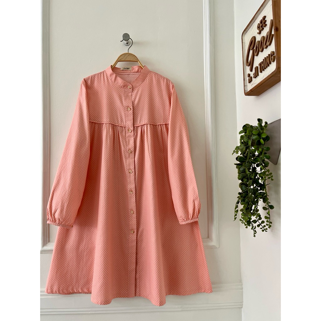 Kamari Baju Tunik Wanita Muslim Model Kemeja Outfit Buat Lebaran Elegan Katun Jepang Premium