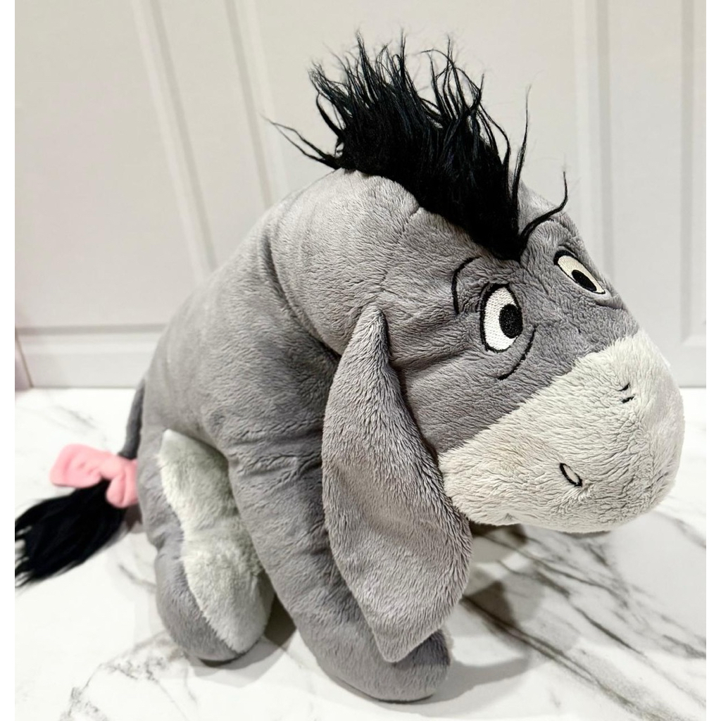 Boneka Plushie Eeyore Fluffy Cap Genuine Authentic Original Disney Store
