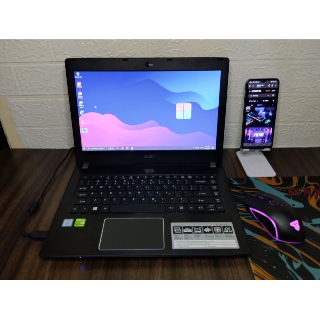 LAPTOP ACER ASPIRE E14 | i5 GEN 7 | RAM 8GB | SSD 128GB + HDD 250GB | 14" HD | DUAL VGA NVIDIA | SAN