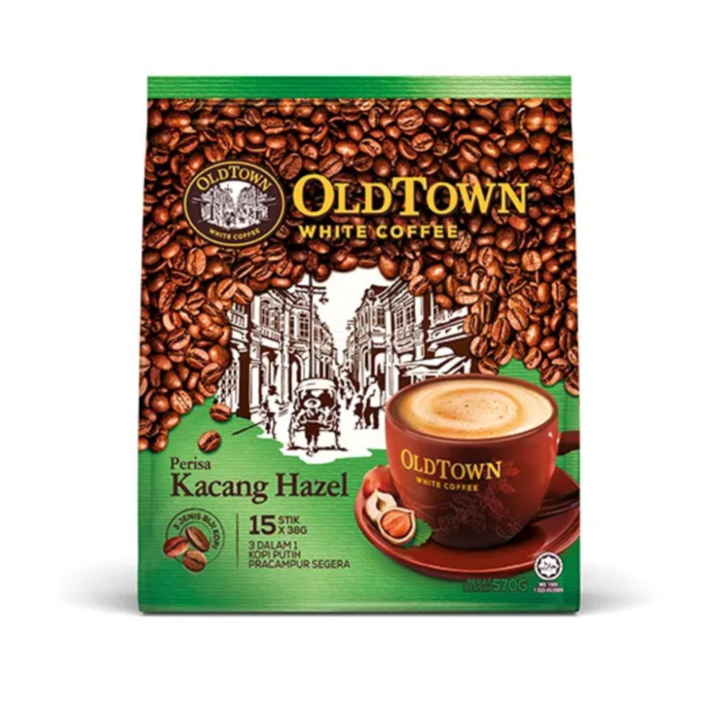 OLDTOWN 3in1 Hazelnut White Coffee Malaysia (31,6g x 15 sachet)