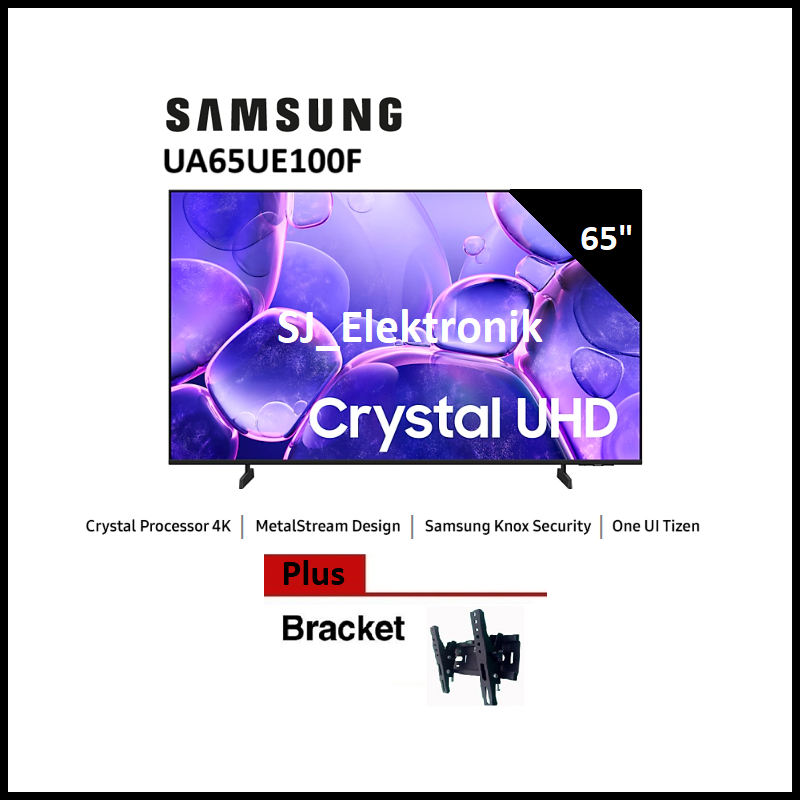 Braket + Samsung UA65UE100F - LED TV 65 Inch 65UE100 Crystal UHD 65UE100F 4K Smart TV