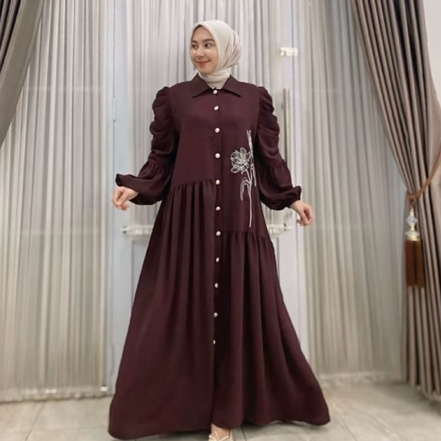 NADYA DRESS Dress mewah premium |Dress Muslim Kondangan | Dress lebaran