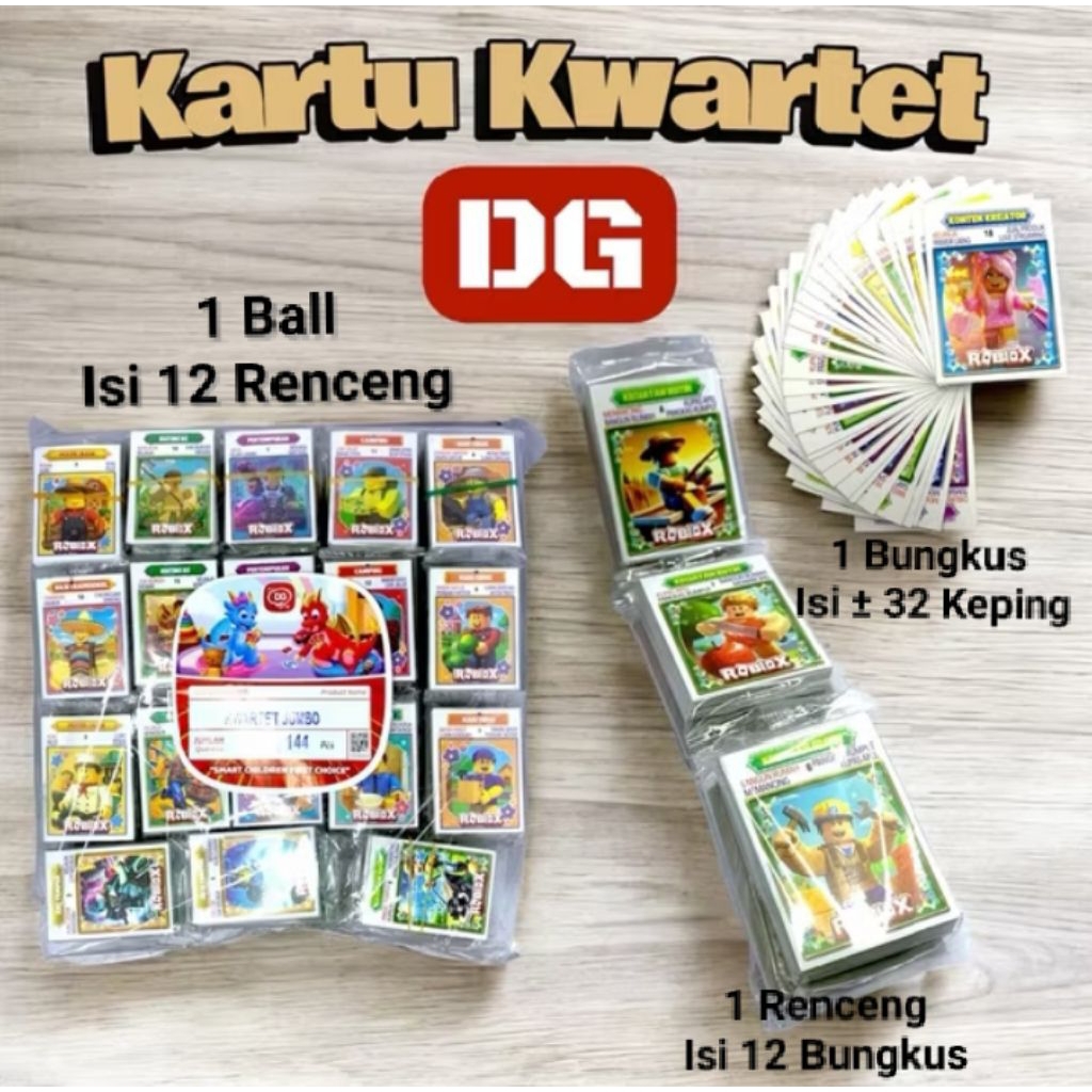 KARTU GAMBARAN KWARTET DG JUMBO GAMBARAN KARTU MAINAN KWARTET MAINAN UMBUL MAINAN JADUL MAINAN KARTU
