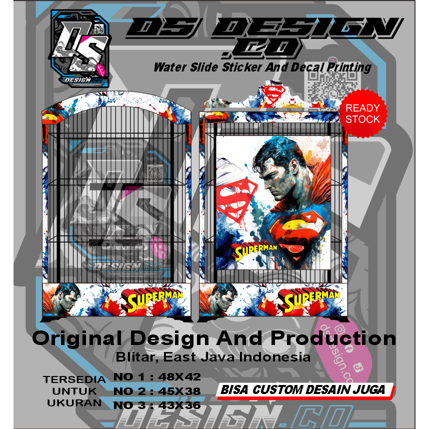WATER SLIDE decal sangkar  superman