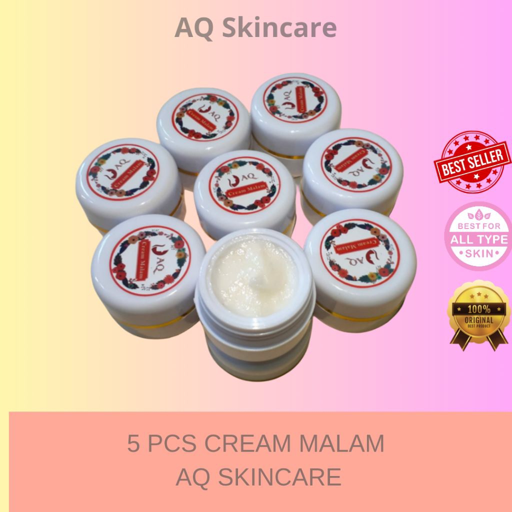 [ 5PCS ]PROMO HEMAT Cream Malam Aq Original / Cream AQ Whitening Glowing