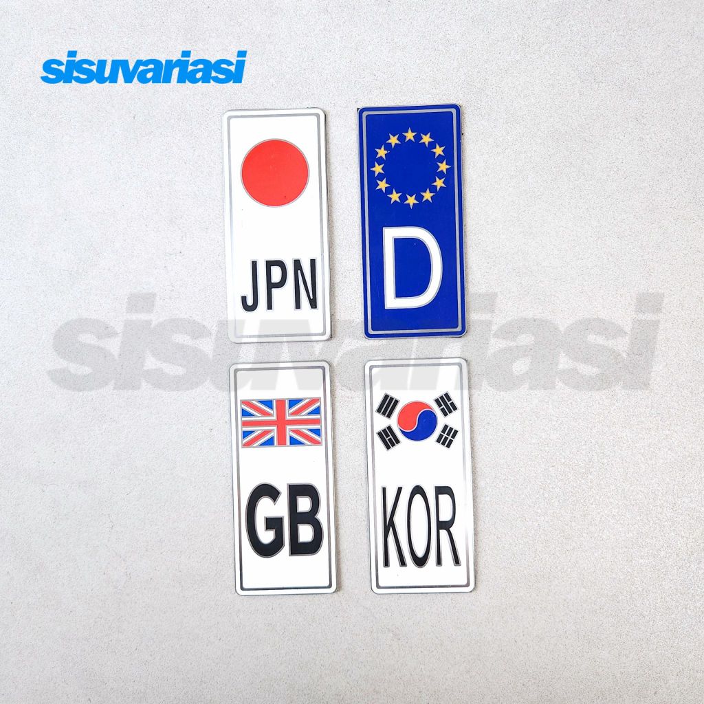 Emblem Plat Nomor Mobil JPN Japan  KOR Korea D Jerman Germany GB Inggris