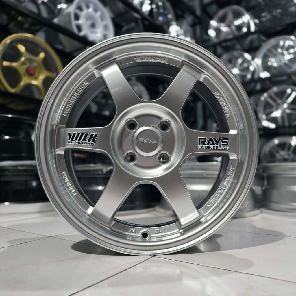 Velg Rays TE37 OG Brand New R16 Pcd 4x100 Lebar 7 Et 40 Warna Hyper Silver Kondisi Baru | Velg Mobil