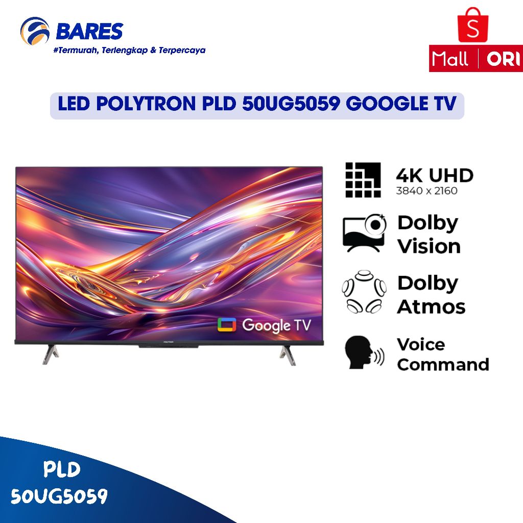 Polytron LED Smart TV PLD 50UG5059 Ukuran 50 Inch