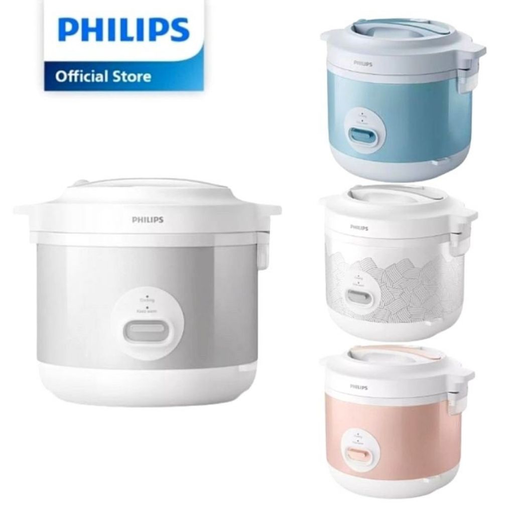Philips HD3003 Rice Cooker 1.8 Liter - Putih, Memasak dan Mengukus dengan Teknologi 3D Induction Heating