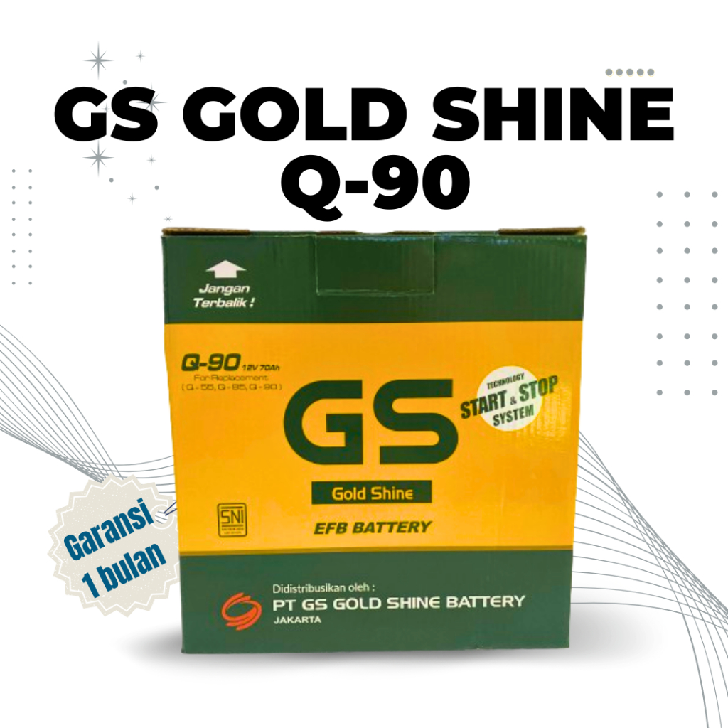 Aki Mobil Innova Diesel NS70L (65D26L) | Q90 GS GoldShine Accu Kering 70AH