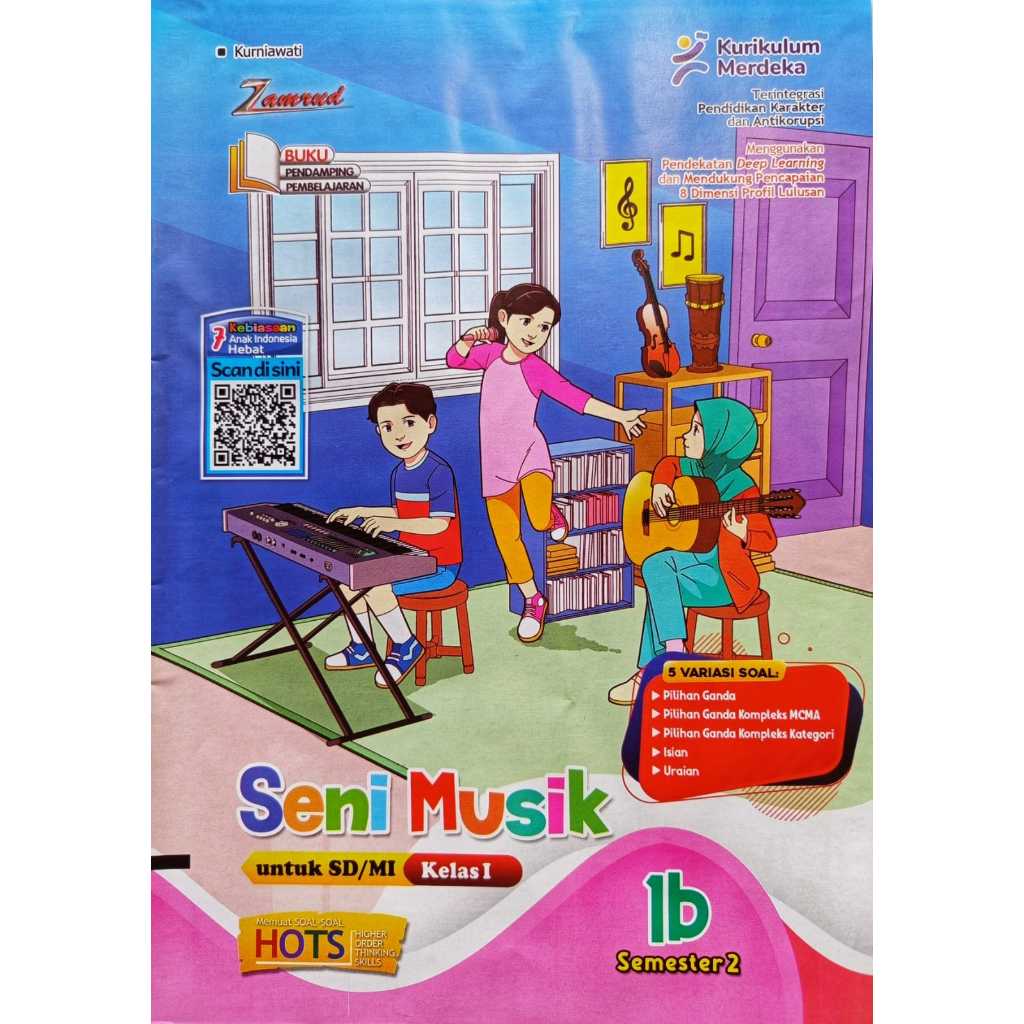 Buku LKS Seni Musik SD Kelas 1 Semester 2 Kurikulum Merdeka 2025-2026 Zamrud
