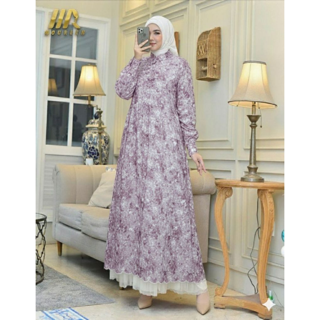 dress gamis katun bolong premium full furring gamis wanita bordir sultan cod