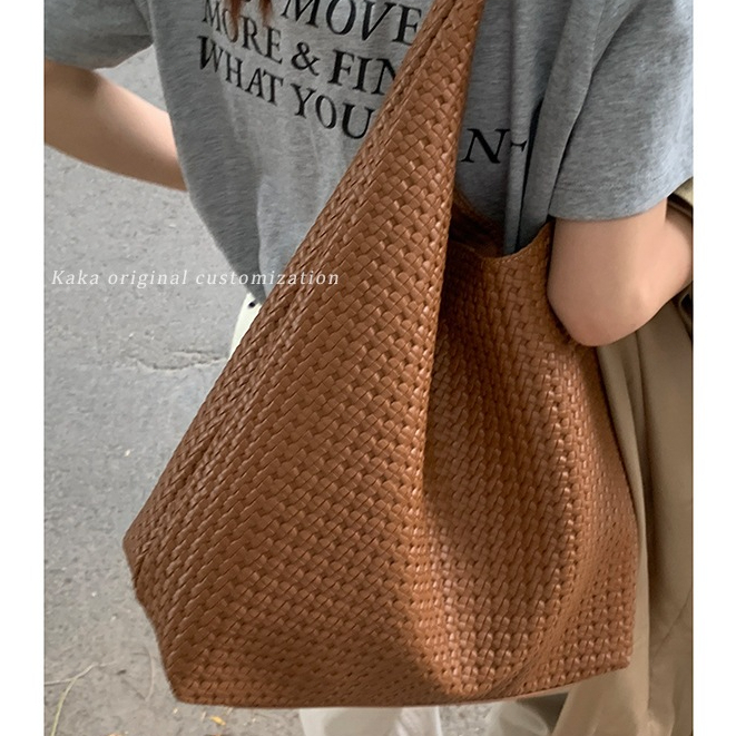 Tas Selempang Wanita/Tas Selempang Rotan /Tas Jinjing Retro Berkapasitas Besar