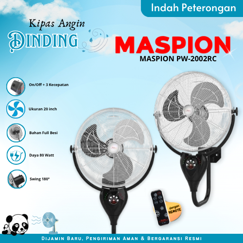 KIPAS ANGIN DINDING MASPION Maspion PW-2002RC /KIPAS DINDING TURBO/KIPAS TORNADO DINDING/MASPION 18 