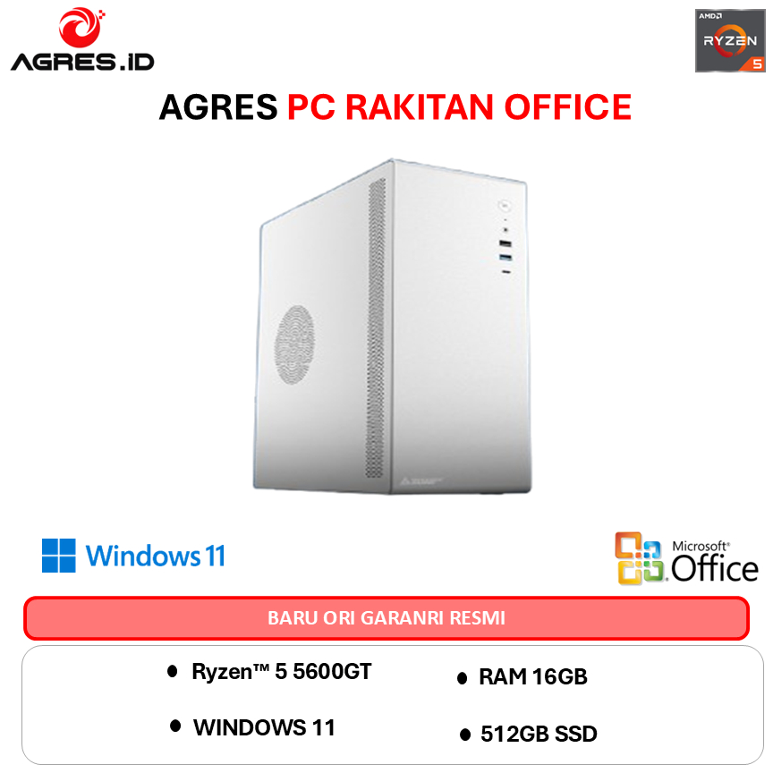 AGRES OFFICE PC AMD RYZEN 5 5600GT - RAM 16GB 512GB PC RAKITAN ADMIN KANTOR