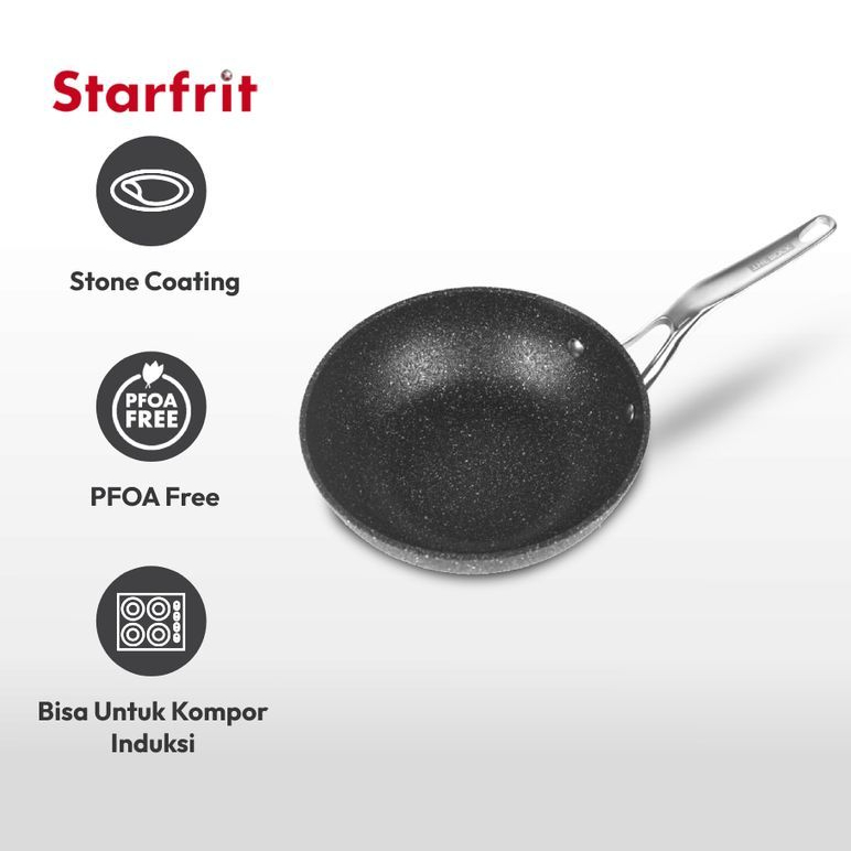 STARFRIT Rock Pan 18 Cm Wajan Penggorengan Wok Aluminium Stone Coating Anti Lengket