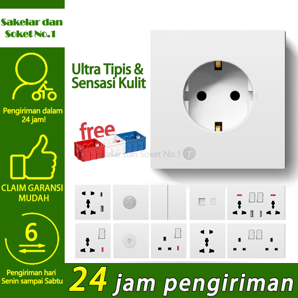 Stop kontak saklar Soket listrik New Model Warna Putih