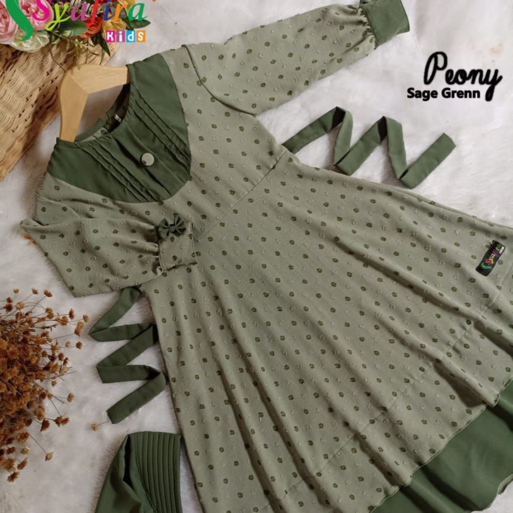 [Syafira Kids] Gamis Syar'i Anak Set Khimar Cadar Tali Usia 3 tahun sampai Remaja