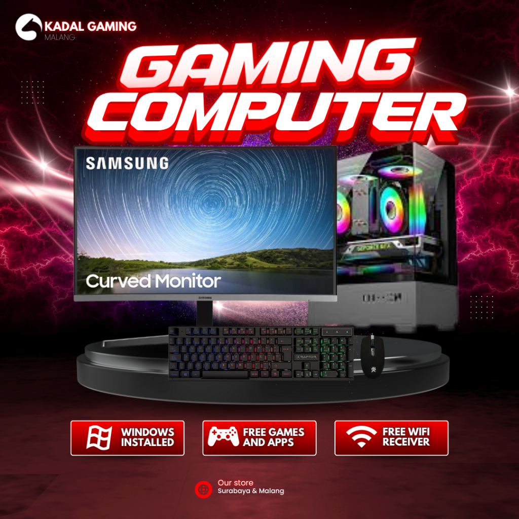 PC RAKITAN TRADING INTEL CORE I5 4570 GT 730 4GB RAM 16GB DDR3 MONITOR 27" CURVED