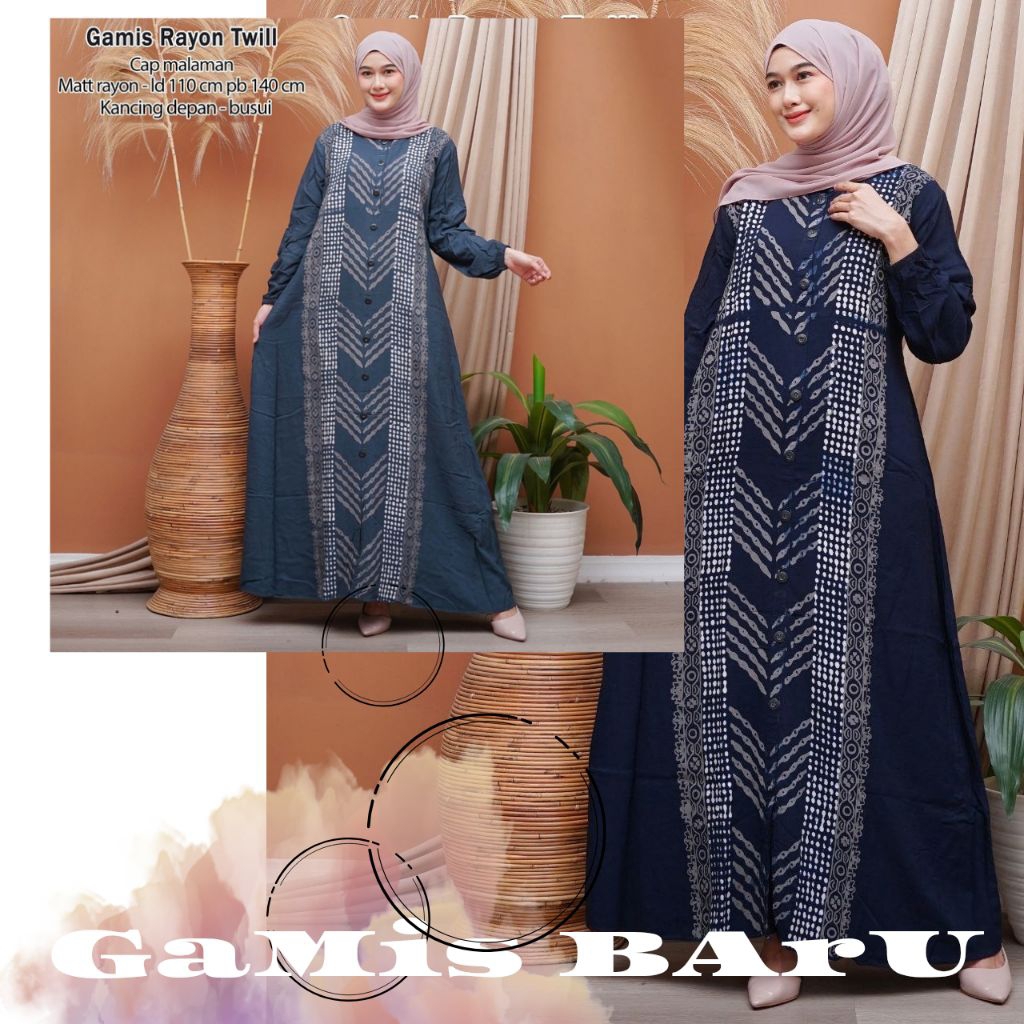 Daster Jumbo kekinian Terbaru viral 2025 lengan panjang Gamis Twill Rayon Super Batik Cap Malaman P
