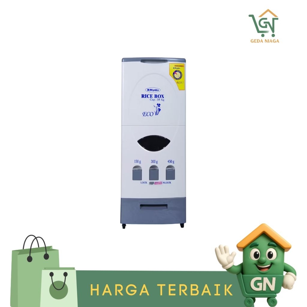 Rice Box Miyako TB 38 Penampungan Beras Miyako 38Kg / Tempat Penyimpanan Beras