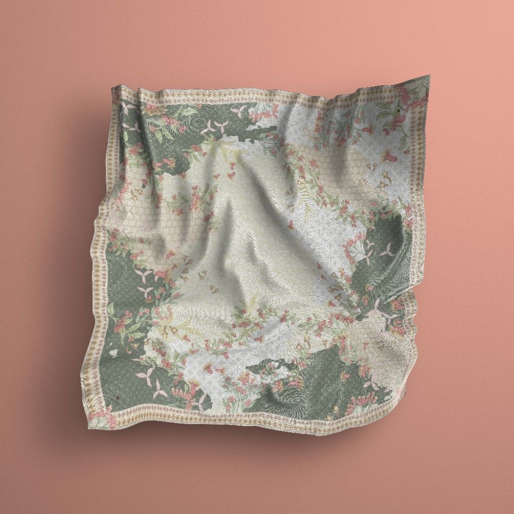 Hijab segiempat Perkebunan Cengkeh Green