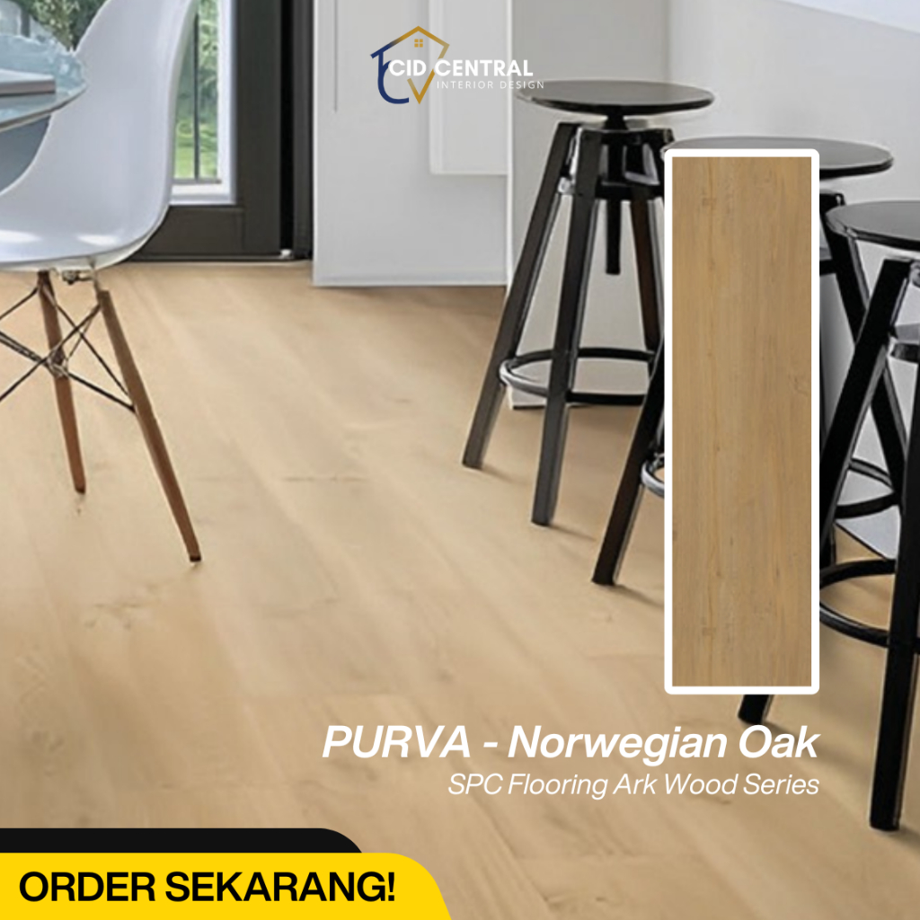 Lantai SPC Purva Motif Kayu Tebal 5mm + 1mm HDPE / SPC Flooring Ark Wood 6mm / PURVA - Norwegian Oak