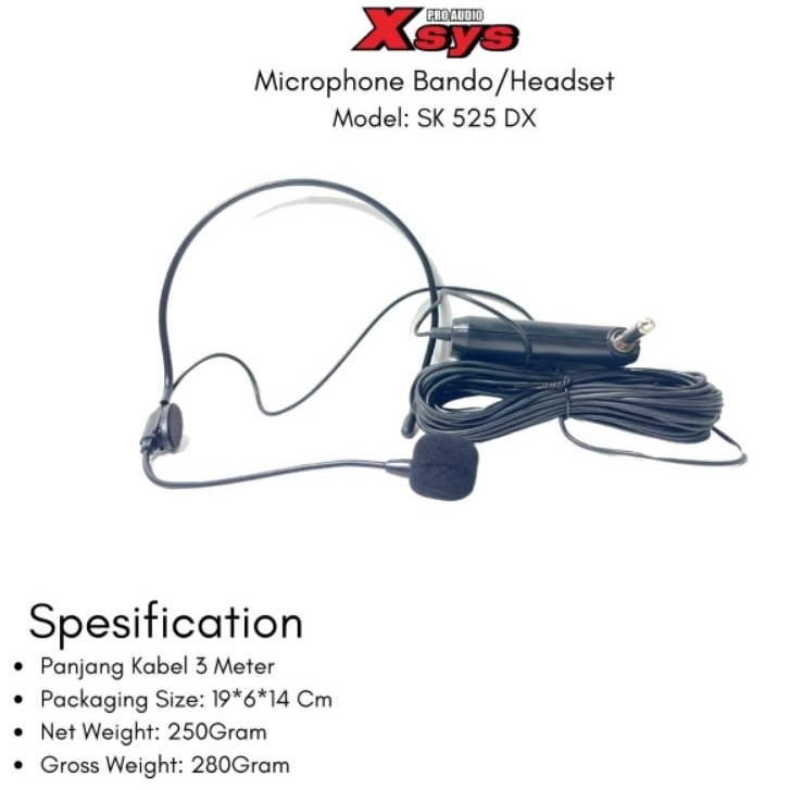 MICROPHONE BANDO X-SYS HEADSET MIC SK-525DX/ SK525DX