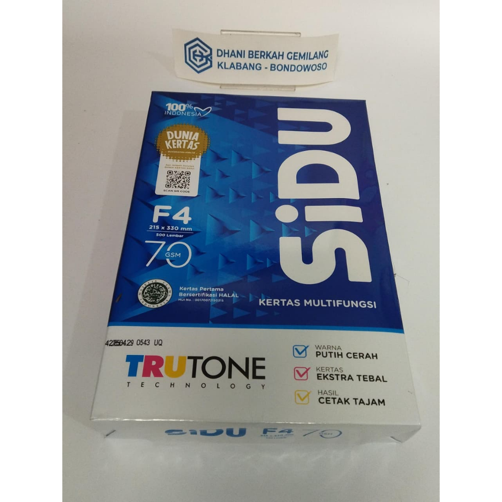 Sidu Kertas HVS F4 Folio 70Gram 1 Rim