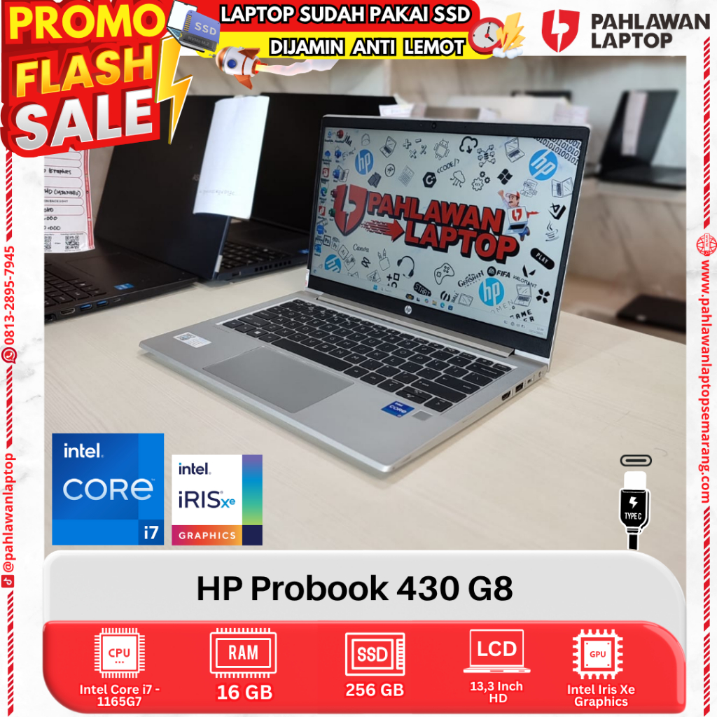 LAPTOP HP ProBook 430 G8 CORE i7 GEN 11 RAM 16GB SSD 256GB
