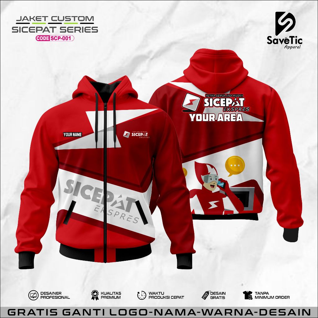 Jaket Sicepat Express full printing sublim/Jaket Sicepat Express/Jaket Custom/Hoodie/Bomber/Tracktop