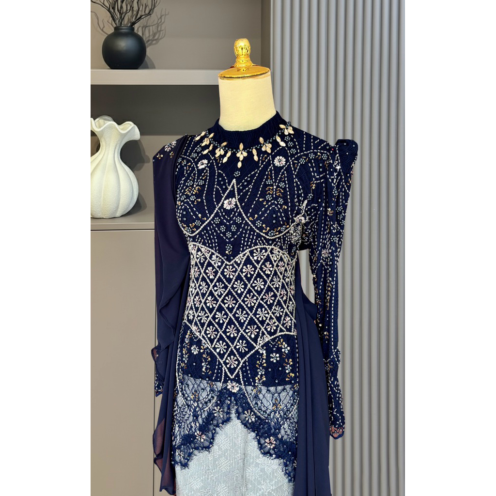 Ready Kebaya navy full payet