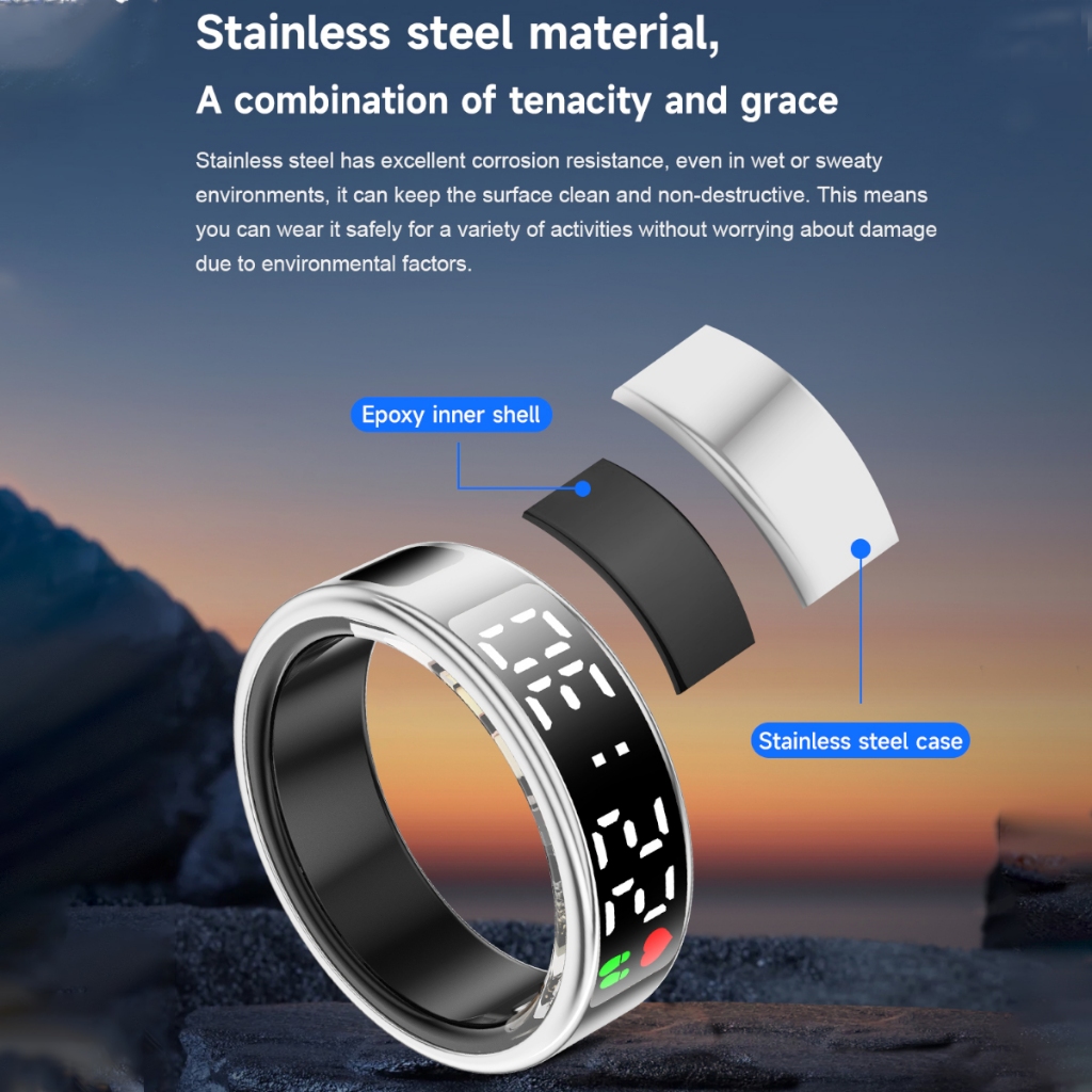 HOT PRODUCT SMART RING FOR MEN WOMEN HEALTH TRACKER BLUETOOTH SMART RING CINCIN DZIKR HEART RATE