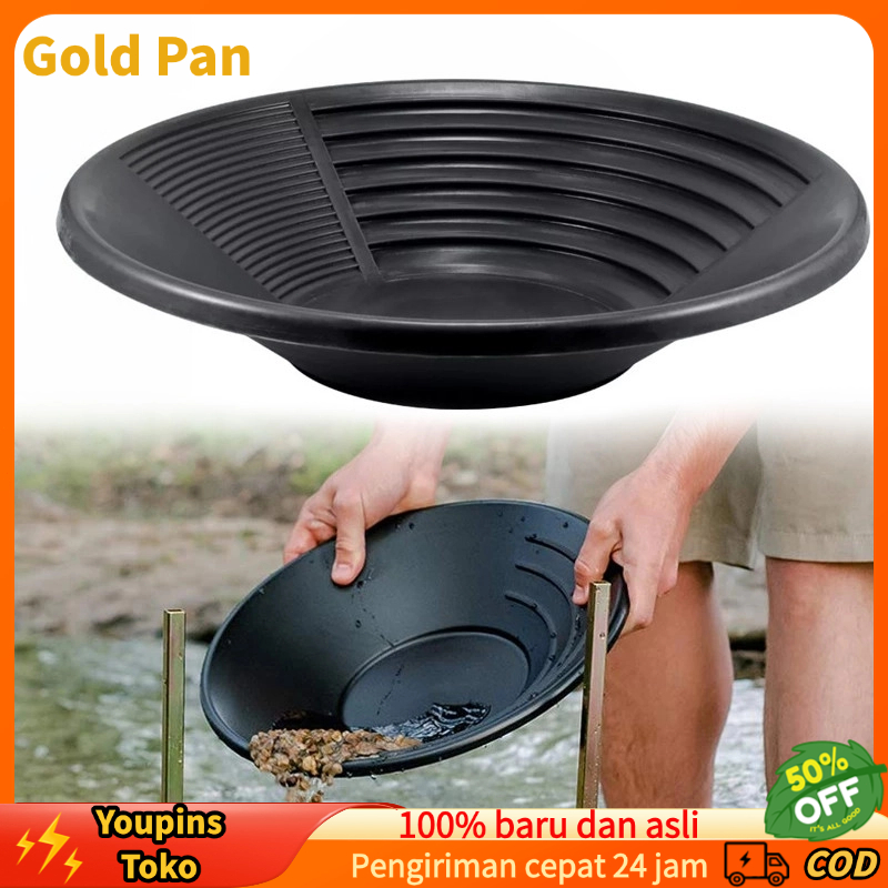 (COD/Gratis Ongkir)38CM Alat Dulang Emas Gold Pan Gold Mining Gold Panning Panci Emas Hitam