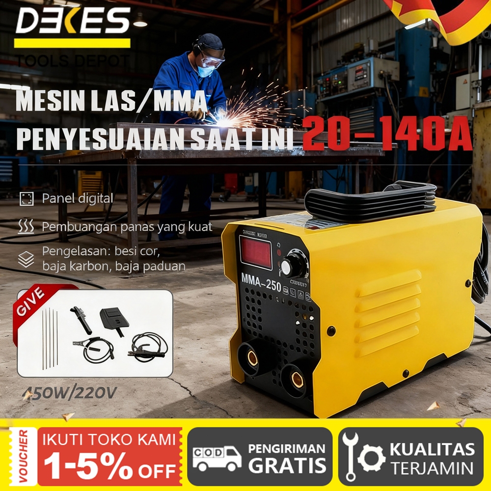 DEKES Mesin Las Lakoni 450 Watt / Mesin Las Rumah Tangga / Mesin Las Portabel Fungsi Ganda / Mesin L