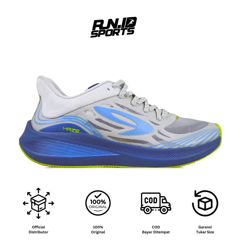 910 Sepatu Lari Haze Vision 1.0 - Abu Md/Biru/Kuning