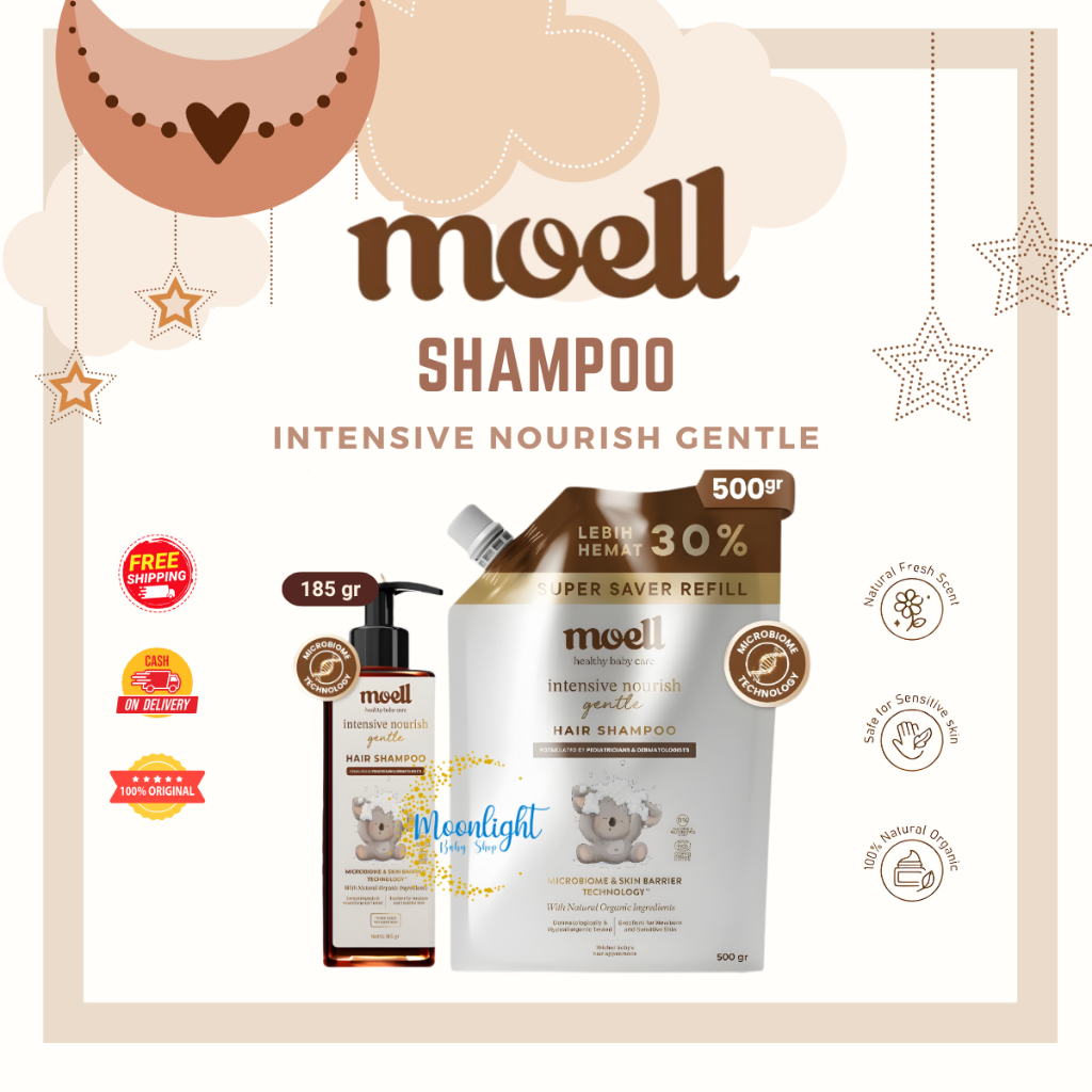 Moell Shampoo Bayi 185gr - Bubbles Bubbles Everywhere Shampoo - SLS Free - Natural Organic