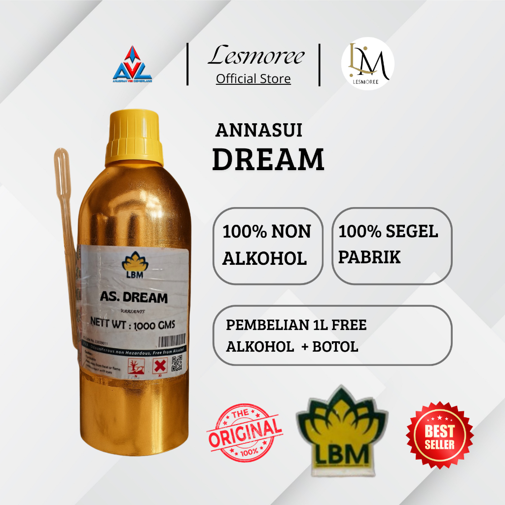 BIBIT PARFUM AS DREAM /  ANNASUI DREAM / ANNA SUI / KEMASAN SEGEL PABRIK ORIGINAL LBM 100ML 250ML 50