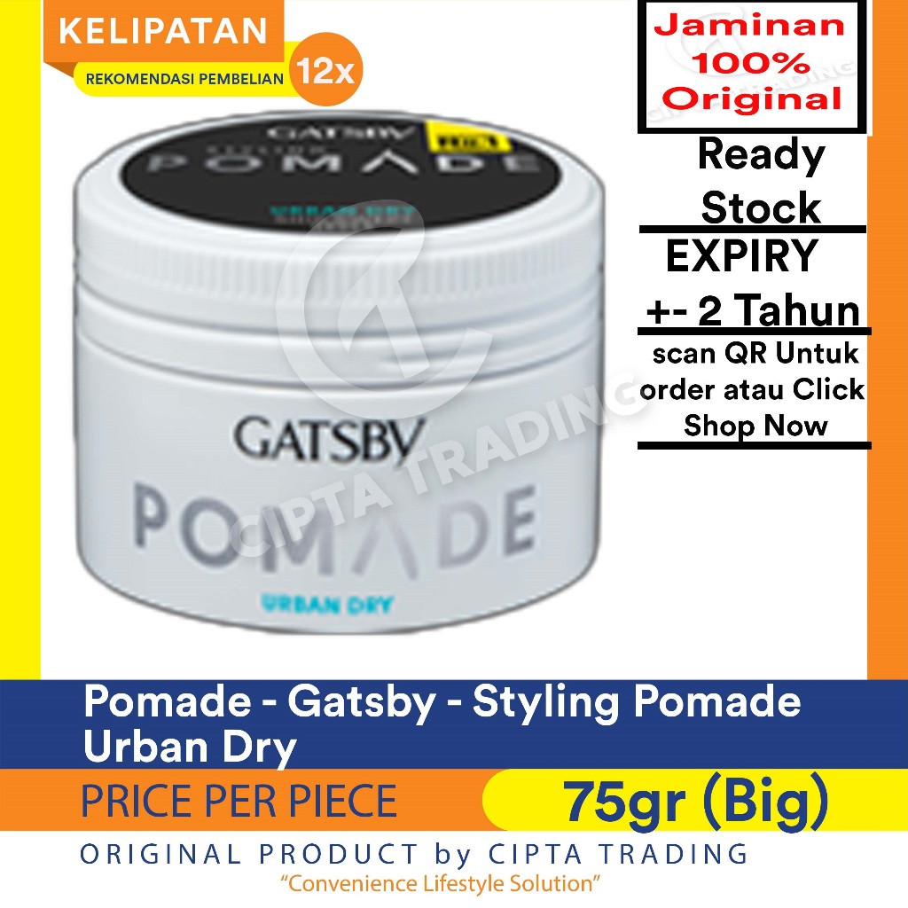 Minyak rambut pomade gatsby styling pomade Urban Dry Besar 75g