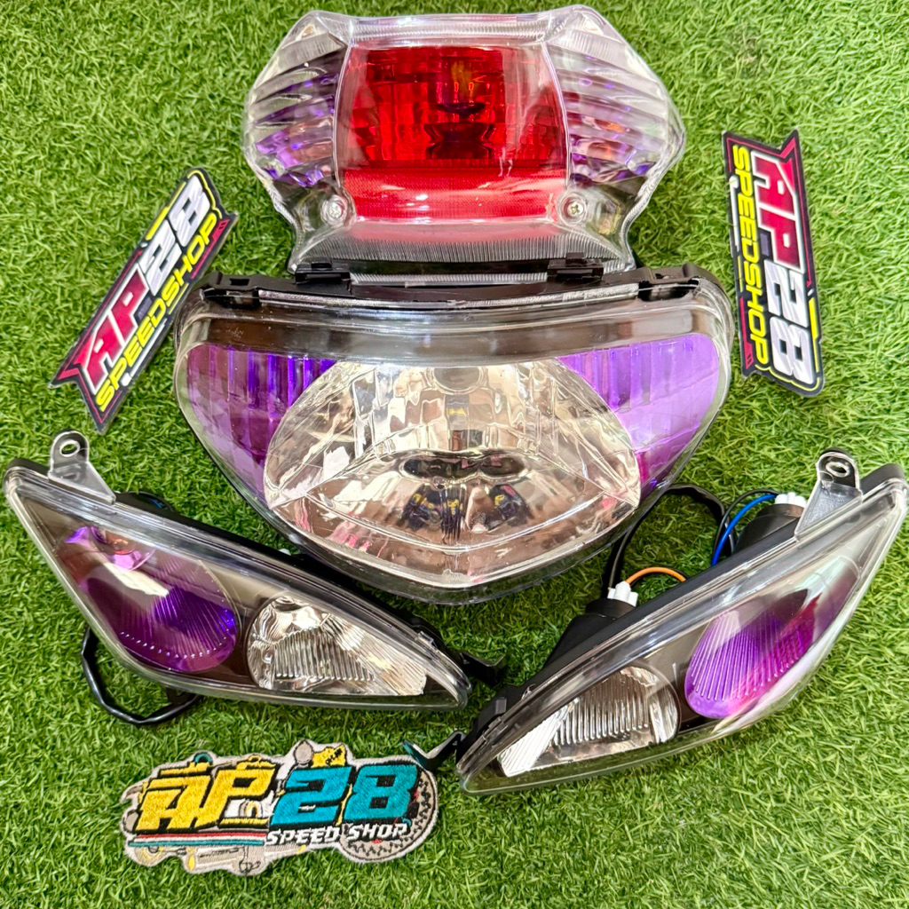 LAMPU DEPAN - LAMPU SEIN - LAMPU STOP MOTOR ( MIO SPORTY 5TL ) MODEL STANDAR CUSTOM UNGU GEN-B / HEA