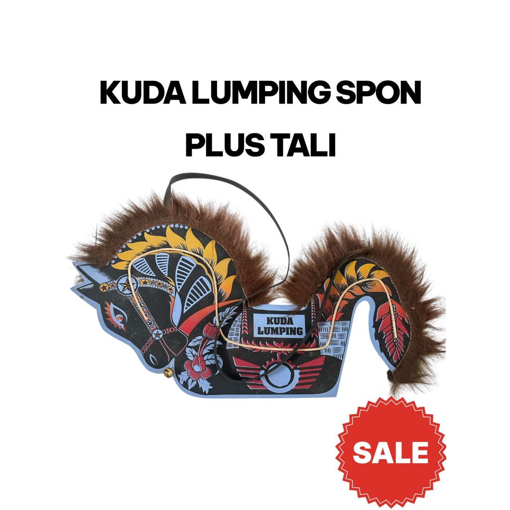 Mainan Anak Kuda Lumping Bahan Spon Dengan Tali Panjang