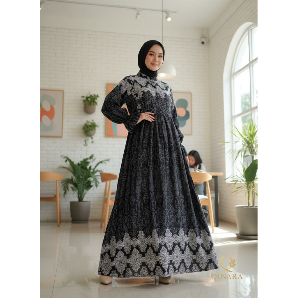 Gamis muslimah rayon premium maxi dress long dress
