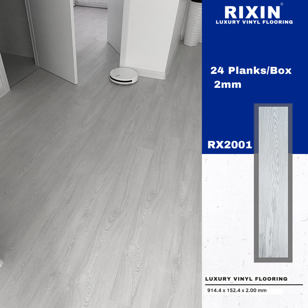 Lantai Vinyl PVC Vinyl Lantai Kayu Premium Flooring 1 Dus (24 Pcs) 914,4 mm X 152,4 mm X 2mm Lantai 