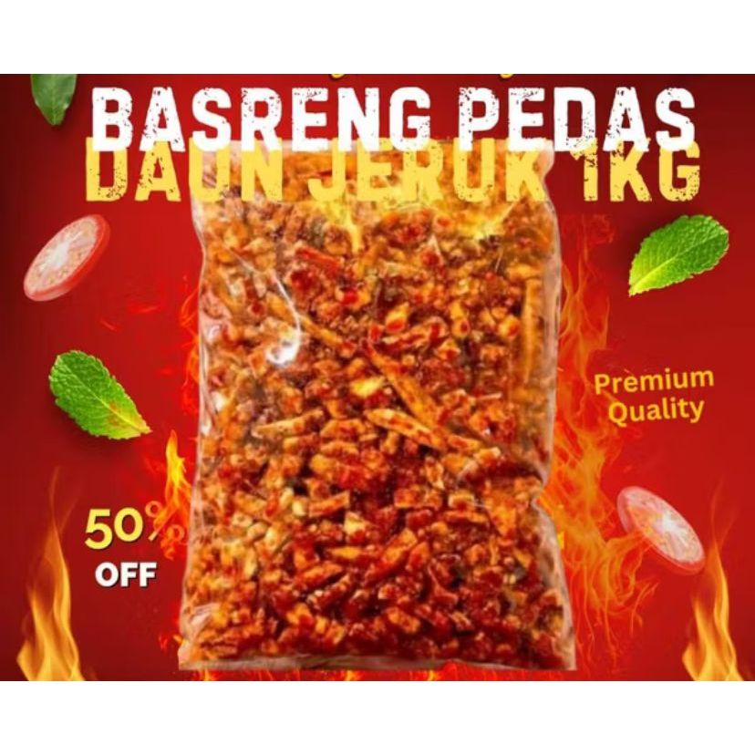 Basreng Stik Pedas Daun Jeruk 1kg / Basreng Pedas Daun Jeruk 1kg