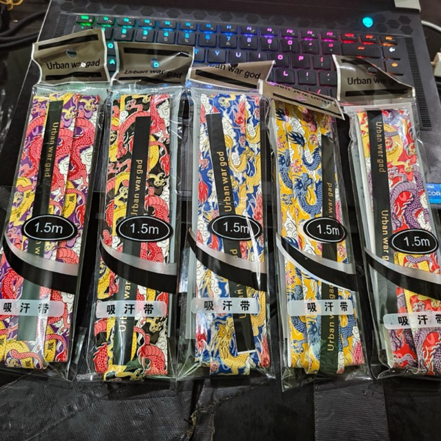 Grip Karet Raket Tenis Grip Raket Badminton Grip Tenis Grip Badmonton Motif Naga  1,5 meter x 2,5cm 